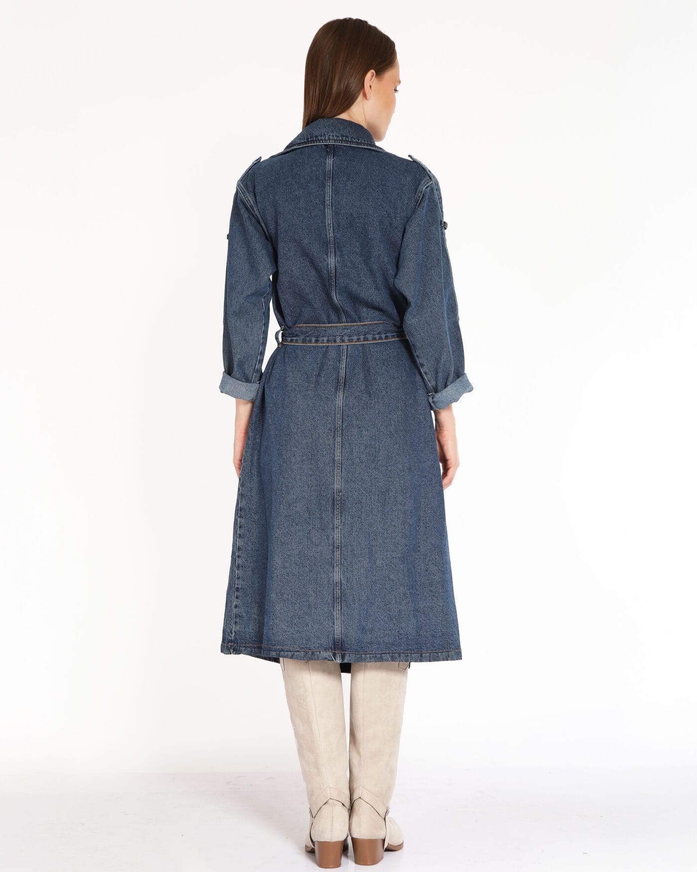 Kapsulgardırop-Indigo-Jean-Desen-Trenchcoat