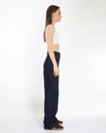 Koyu-Mavi-Regular-Fit-Pantolon-Kadın