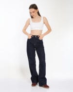 Koyu-Mavi-Regular-Fit-Pantolon-Kadın