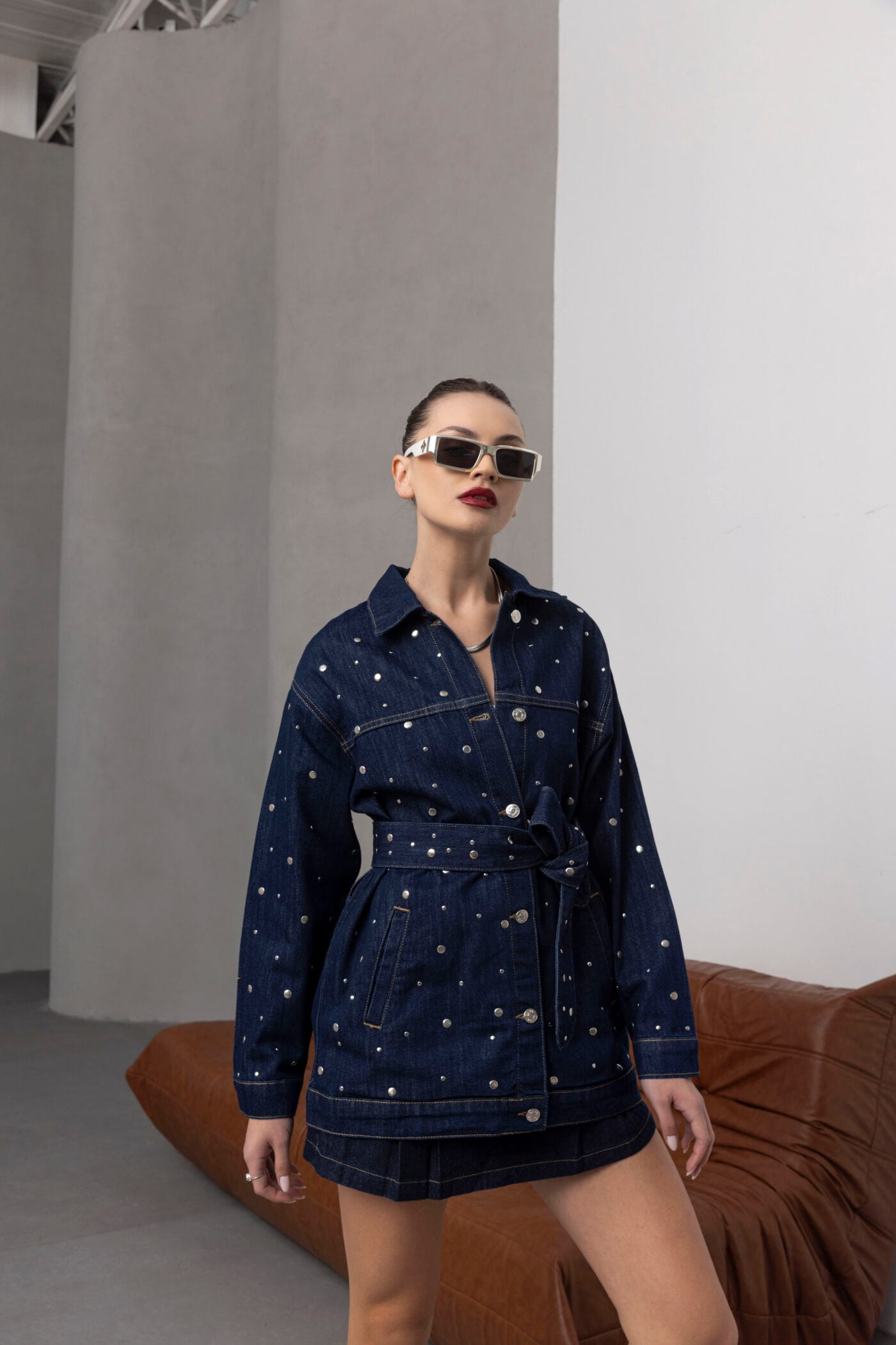 Denim-Zimbali-Uzun-Kol-Ceket-Kadin