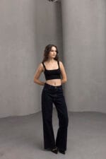 Koyu Mavi Premium Yüksek Bel Jean Pantolon-Kadin